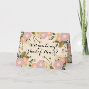 Convite Chic Rustic Floral Você Será Minha Madrinha de cas