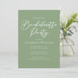 Convite Chic Sage Green Bachelorette Party