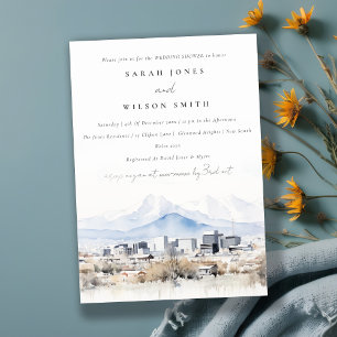 Convite Chic Salt Lake City Utah Chá de casamento de Aquar