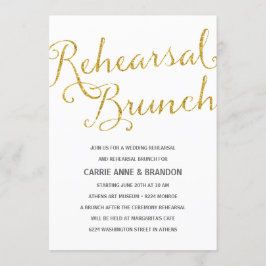 Convite Chic Shimmer | Brunch de ensaio de folha de ouro f