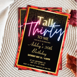 Convite Chic Silk Ruby Red Dourado Talk 30 Para Mim Aniver