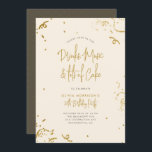 Convite Chic Simple Dourado Glitter Confetti aniversário d<br><div class="desc">Confetti aniversário de 30 anos Confetti Simples Glitter Simples Chic. Apresentando confete falsa dourado ao redor da borda com "Bebidas,  Música e Muito Bolo" em uma tipografia de script manuscrito em chic. Perfeito para qualquer festa de aniversário marco!</div>
