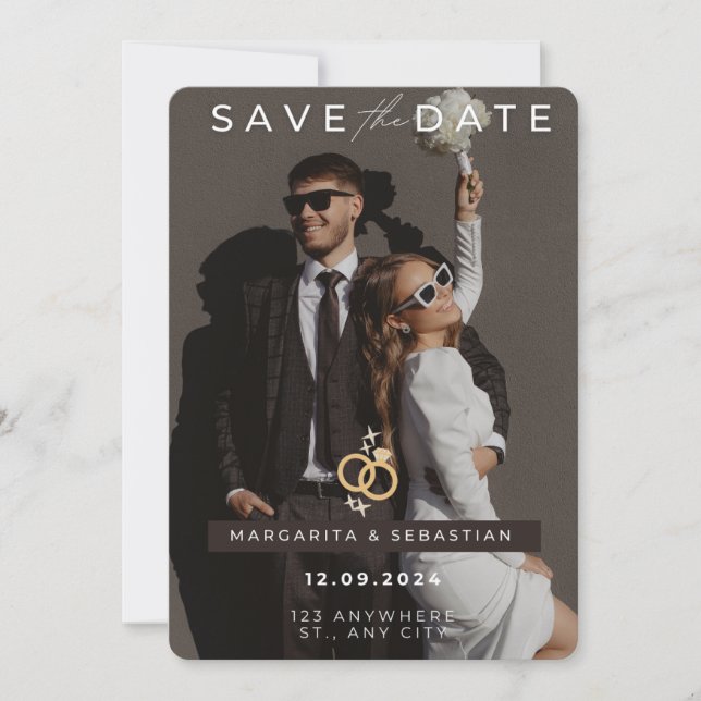 Convite Chic & Simple Salve a Data (Frente)