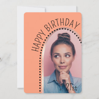 Convite Chic Simples Qualquer Foto De Arco Dourado De Rosa