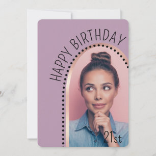 Convite Chic Simples Qualquer Foto De Arco Dourado De Rosa