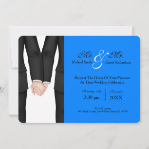 Convite Chic Sr. Celebração de Casamento de Casais & Tuxed