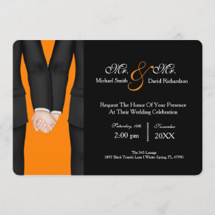 Convite Chic Sr. Celebração de Casamento de Casais & Tuxed