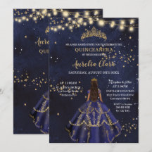 Chic Starry Night Marinho Blue Vestido Dourado Qui