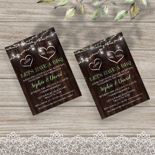 Convite Chic String Lights Mason Jar Old Barn I DO CHURRAS