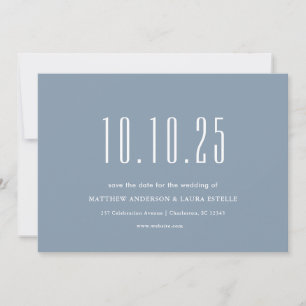 Convite Chic Sua Data De Casamento Dusty Blue Salve A Data