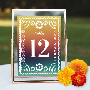 Convite Chic Sunset Papel Picado Números De Mesa De Casame