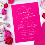 Convite Chic Sweet, Sessenta e dezesseis, Manuscrito Mínim<br><div class="desc">Sua filha vai adorar este convite bolsa mensageifesta de aniversario elegante de JessicaAmber. Este cartão bonito apresenta um esquema de cores rosa e branco quente. Uma fonte de script feminino diz que é um doce dezesseis, e você pode editar o texto para o nome da pessoa de aniversário e os...</div>