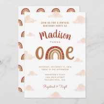 Chic Terracotta Rainbow Primeiro Aniversário