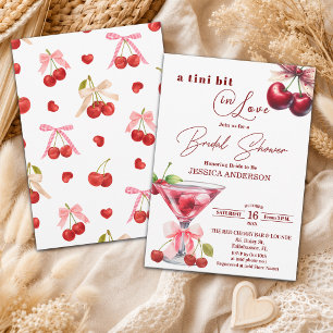 Convite Chic Tini Bit Apaixonada Cherry Martini Chá de Noi