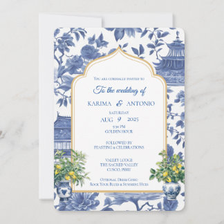 Convite Chic-tique Chinoiserie Infusão de Limoncello