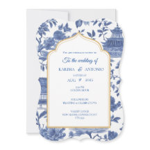 Convite Chic-tique Chinoiserie Pagoda Escalado