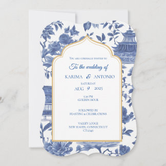 Convite Chic-tique Chinoiserie Pagoda Escalado