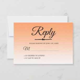 Convite Chic Tropical Laranja Ombre Sweet 16 RSVP