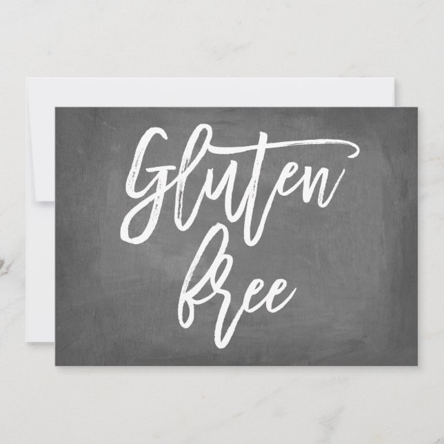 Convite Chic Typografia Chalkboard Gluten Free Impressão (Frente)