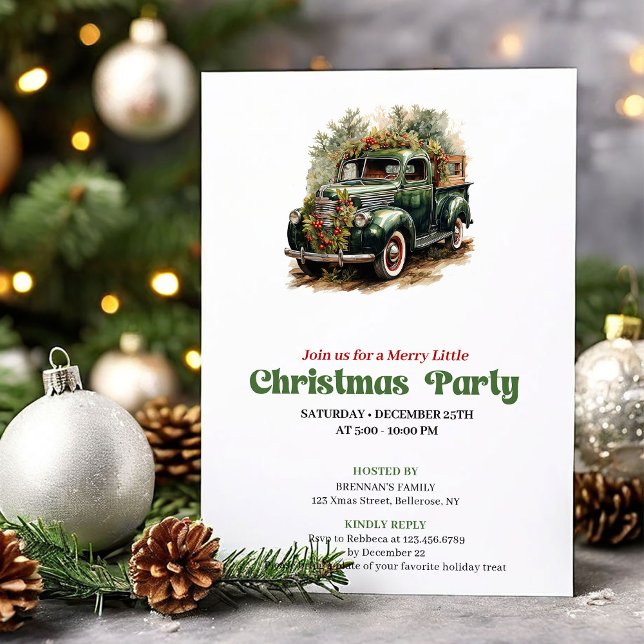 Convite Chic Victorian Christmas Car Holiday Invitation (Chic Victorian Christmas Angel Holiday Card)