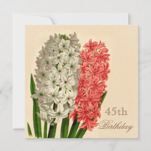 Convite Chic Vintage Hyacinths 45º Aniversário