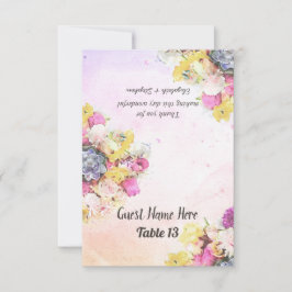 Convite Chic Watercolor Flower Wedch Table Number Escort