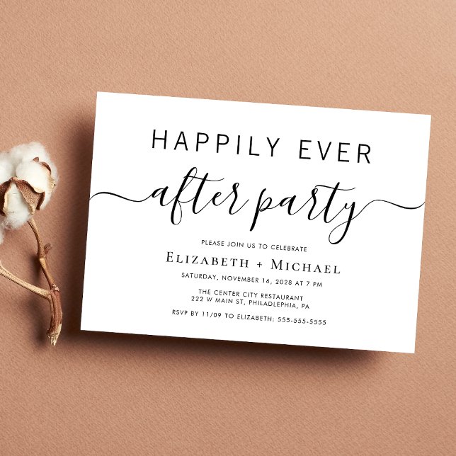 Convite Chic Wedding After Party (An chic invitation for your wedding after party celebration)