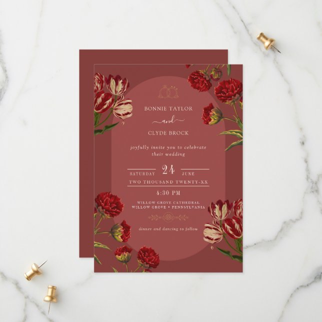 Convite Chic Wedding com Detalhe Clássico (Frente/Verso In Situ)