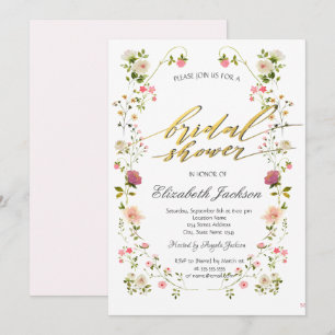 Convite Chic Wildflowers Chá de Noiva