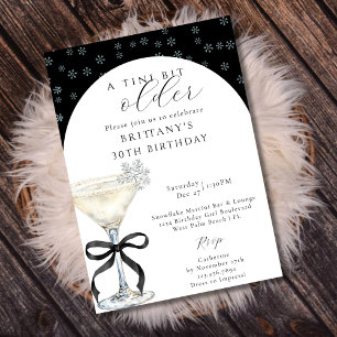 Convite Chic Winter Bow Martini Um Pouquinho Mais Velho An