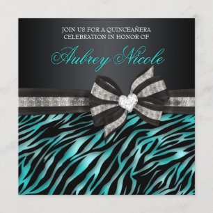 Convite Chic Zebra Quinceañera Convide Com Arco