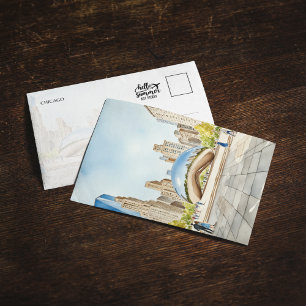 Convite Chicago Bean Watercolor