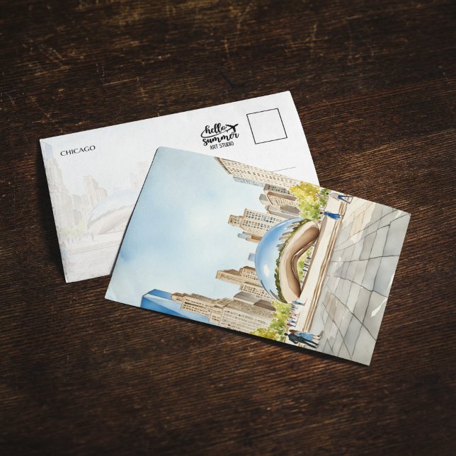 Convite Chicago Bean Watercolor (Criador carregado)