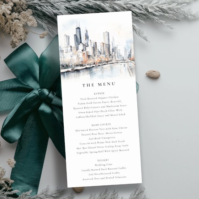 Convite Chicago, Illinois City Scape Wedding Card (Criador carregado)