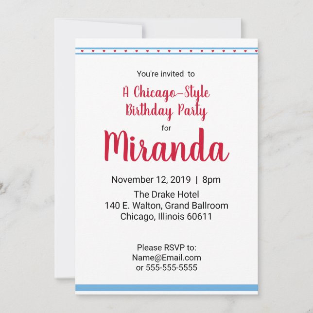 Convite Chicago Love |  (Frente)