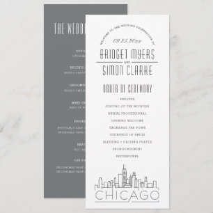 Convite Chicago Programa de Casamento por Deco Moderno