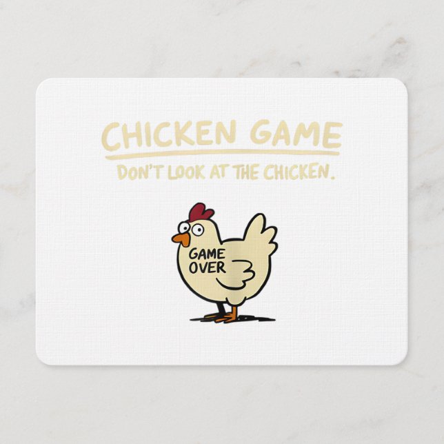 Convite Chicken Game Don't Look At The Chicken Funny Chick (Frente)