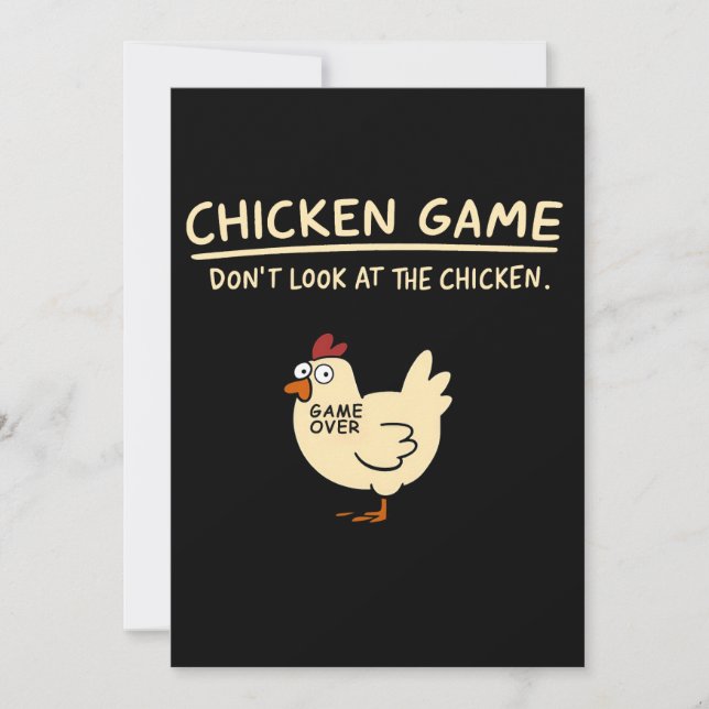 Convite Chicken Game Tee Engraçado | Não olhe para o frang (Frente)