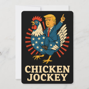 Convite Chicken Jockey Trump Engraçado Memória
