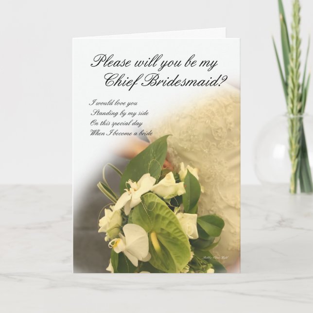 Convite Chief Bridesmaid Wedding Card (Frente)