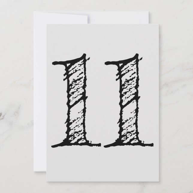 Convite chiffre 11 numéro onze manuscrit géant (Frente)