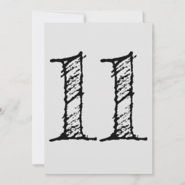 Convite chiffre 11 numéro onze manuscrit géant