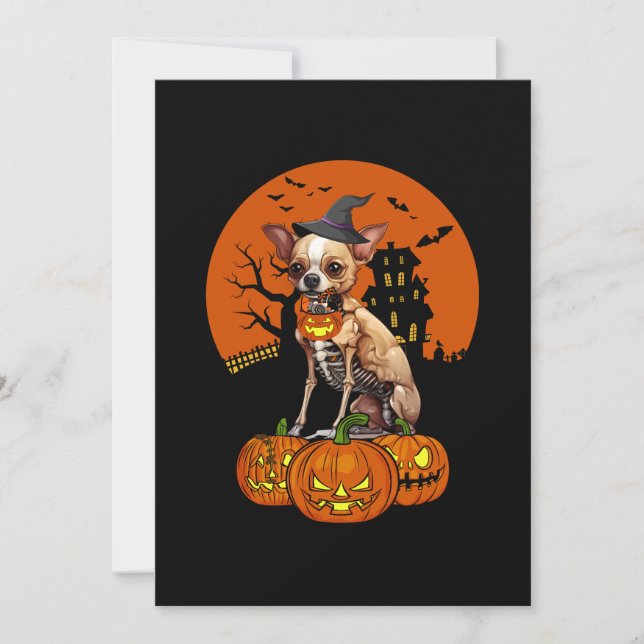 Convite Chihuahua Dog Halloween (Frente)