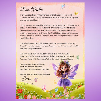 Convite Childs Personalizado Letra Fada para Luto