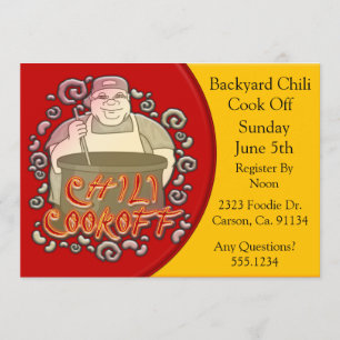 Convite Chili Cook Stirando O Pote