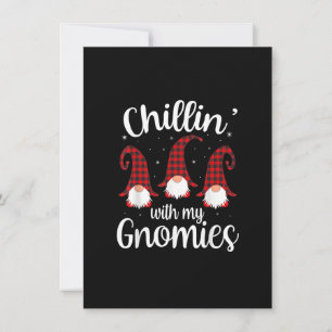 Convite Chillin 'Com Meus Gnomies Buffalo Vermelho Xadrez 