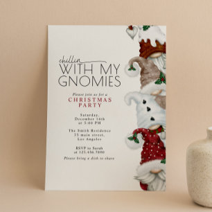 Convite Chillin Com Minha Festa de Natal Gnomos