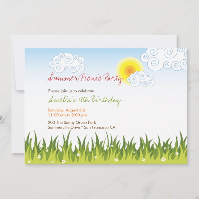 Convite Chinelos Coloridos Divertidos Na Festa de aniversá (Frente)