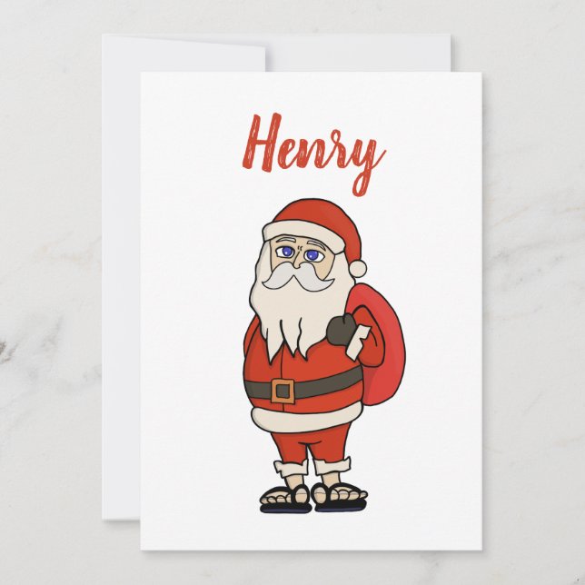 Convite Chinelos de Natal do Papai Noel Personalizado (Frente)