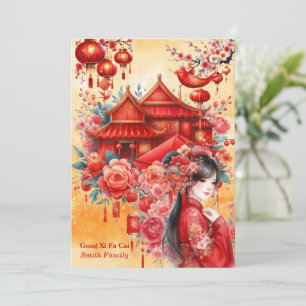 Convite Chinês Lunar Year-Gong Xi Fa Cai-China Cultura